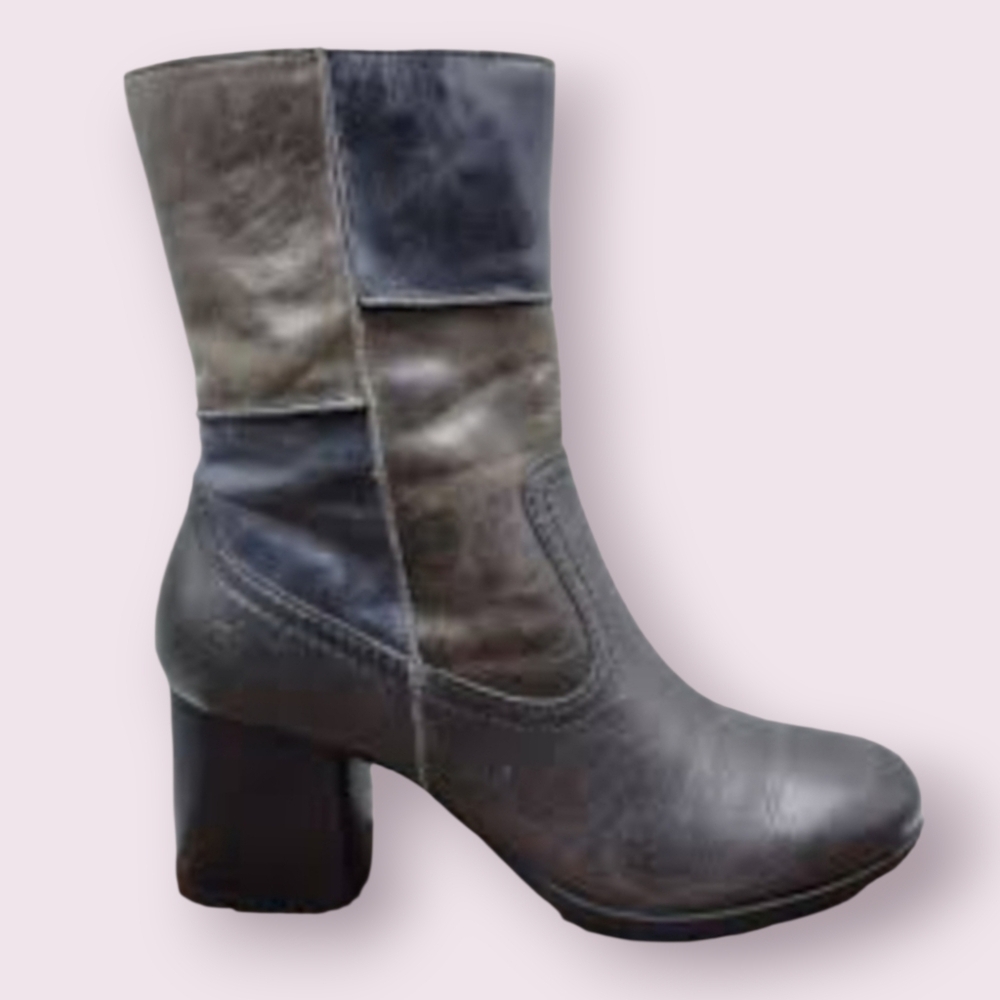 Born Leather Patchwork Boots, Size 9 - image 1